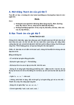 Giải SGK Tiếng Việt 5 trang 8 Bài 1: Thanh âm của gió - Kết nối tri thức (Tập 1)
