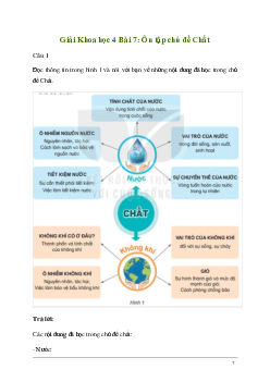 Giải Khoa học lớp 4 Bài 7: Ôn tập chủ đề Chất | Kết nối tri thức