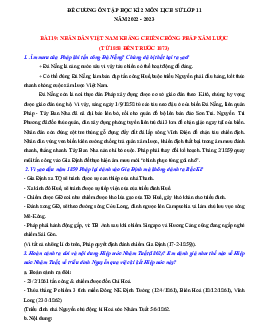 Đề cương ôn tập học kì 2 môn Lịch sử lớp 11 năm 2022 - 2023