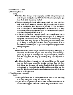 Tài liệu môi trường vĩ mô môn Quản trị học  | Đại học Thăng Long