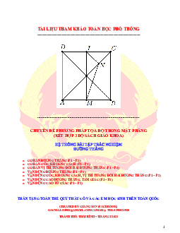 Hệ thống bài tập trắc nghiệm đường thẳng Toán 10 cơ bản – VD – VDC