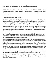 Việt Nam đã cho phép hôn nhân đồng giới chưa ?