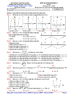 Đề kiểm tra môn Toán khối 12 bài số 1 năm học 2017 – 2018 trường THPT Trần Phú – Hà Nội