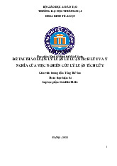 Lý luận Tích lũy và Ý nghĩa Nghiên cứu | Bài thảo luận Kinh tế chính trị Mác-Lênin