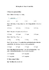 Đề thi giữa học kỳ 1 môn Toán lớp 3 năm học 2024 - 2025 - Đề số 2 | Bộ sách Cánh diều