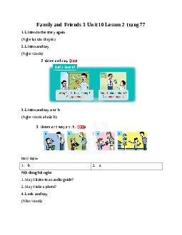 Family and Friends 3 Unit 10 May I take a photo Lesson 2 trang 77