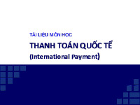 Tài liệu môn học - Thanh toán quốc tế