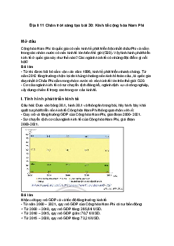 Địa lí 11 Chân trời sáng tạo bài 30: Kinh tế cộng hòa Nam Phi