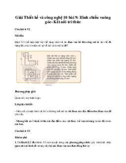 Thiết kế và công nghệ 10 bài 9: Hình chiếu vuông góc KNTT