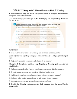 Giải SBT Tiếng Anh 7 Global Success Unit 3 Writing