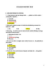 Kiểm tra tiếng Anh - Đề-5 | Tiếng anh chuyên ngành 1 | Học viện Tài chính