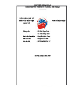 TIỂU LUẬN CUỐI KỲ - VHVN: Giao thoa văn hóa Việt - Phương Tây