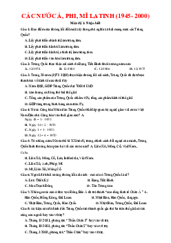 TOP 140 câu trắc nghiệm các nước Á Phi Mĩ La Tinh (1945-2000) có đáp án