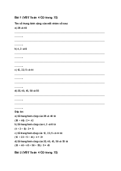 Vở bài tập Toán lớp 4 trang 73 Bài 28: Tìm số trung bình cộng Cánh diều