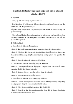 Giải Sinh 10 Bài 6: Thực hành nhận biết một số phân tử sinh học | Kết nối tri thức