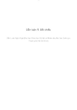 Dẫn luận ft. Đối chiếu | Dẫn luận ngôn ngữ | Đại học Khoa học Xã hội và Nhân văn, Đại học Quốc gia Thành phố HCM