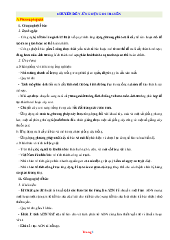 Chuyên Đề Ứng Dụng Di Truyền Sinh Học 9 (Có Lời Giải)