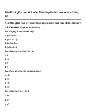 Bộ đề thi giữa học kì 1 môn Toán lớp 6 sách mới nhất có đáp án