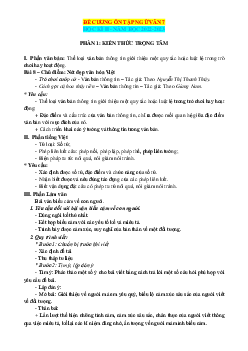 Đề cương ôn tập học kỳ 2 Ngữ văn 7 Chân trời sáng tạo