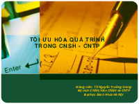 Tổng hợp bài giảng Tối ưu hóa quá trình trong CNSH – CNTP| Bài giảng môn Tối ưu hóa quá trình trong CNSH – CNTP| Trường Đại học Bách Khoa Hà Nội