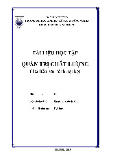 Tài liệu học tập Quản lý Chất lượng | Đại học Kinh tế kỹ thuật công nghiệp