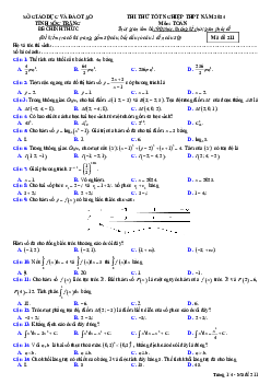 Đề thi thử tốt nghiệp THPT năm 2024 môn Toán sở GD&ĐT Sóc Trăng