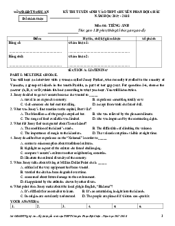 Đề thi vào 10 Chuyên Phan Bội Châu, Nghệ An năm 2017-2018