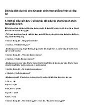 Bài tập đặt câu hỏi cho từ gạch chân trong tiếng Anh có đáp án | Tiếng anh 9