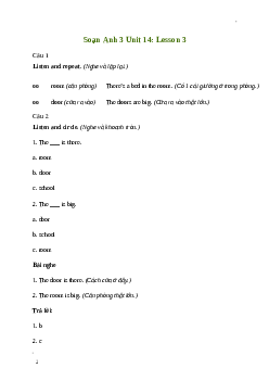 Giải Tiếng Anh lớp 3 Unit 14: Lesson 3 | Global Success