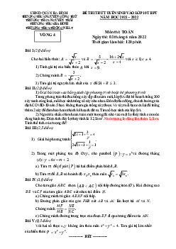 Đề thi thử Toán vào lớp 10 năm 2022 cụm trường THCS quận Ba Đình – Hà Nội