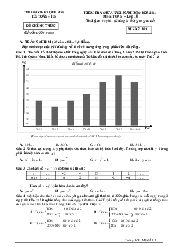 Đề thi giữa kỳ 2 Toán 10 năm 2023 – 2024 trường THPT Quế Sơn – Quảng Nam