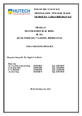 TIỂU LUẬN Pttkht NHÓM 2 - PHÂN TÍCH HỆ THỐNG QUẢN LÝ KHÓA HỌC. Môn Công nghệ phần mềm | Đại học Công nghệ Thành phố Hồ Chí Minh