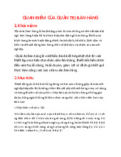 QUAN ĐIỂM CỦA QUẢN TRỊ BÁN HÀNG - Môn quản trị học - Đại Học Kinh Tế - Đại học Đà Nẵng