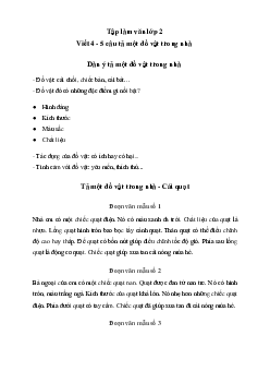 Tập làm văn lớp 2: Viết 4 - 5 câu tả một đồ vật trong nhà | Kết Nối Tri Thức