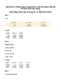Giải Toán 3 Bài 63: Phép cộng trong phạm vi 100 000 | Kết nối tri thức