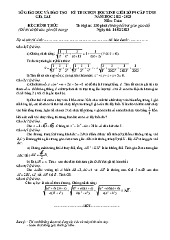 Đề học sinh giỏi Toán 9 cấp tỉnh năm 2022 – 2023 sở GD&ĐT Gia Lai