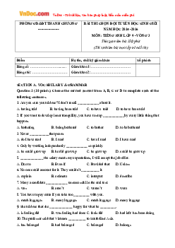 Đề thi chọn đội tuyển HSG lớp 9 huyện Thanh Chương năm 2015 Vòng 3