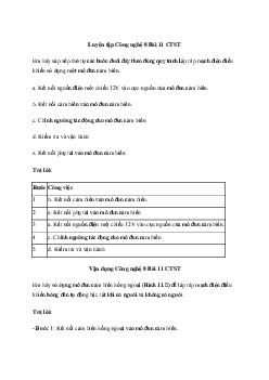 Công nghệ 8 Bài 11: Thực hành lắp mạch điện điều khiển đơn giản - Chân trời sáng tạo