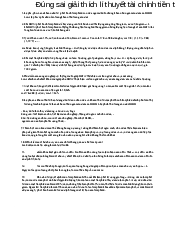 Nhận định đúng/ sai môn lý thuyết tiền tệ