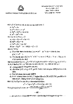Đề thi giữa học kì 1 Toán 8 năm 2020 – 2021 trường Lương Thế Vinh – Hà Nội