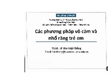 Phương pháp vô cảm và nhổ răng trẻ em - Chương trình y khoa | Đại Học Y Dược Huế