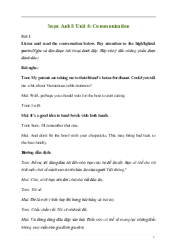 Giải Tiếng Anh 8 Unit 5: Communication | Kết nối tri thức