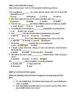 Đề mẫu ôn tập có đáp án học phần Tiếng anh cơ bản