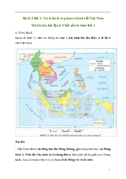 Giải Địa lí 8 Bài 1: Vị trí địa lí và phạm vi lãnh thổ Việt Nam | Kết nối tri thức