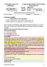 Đề thi chính thức Kỳ thi HSG Lớp 12 THPT môn Tiếng Anh Cấp tỉnh Quảng Nam 2020 - 2021