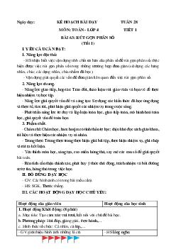 Giáo án Toán lớp 4 Tuần 28 | Chân trời sáng tạo