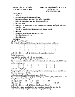 Đề cương giữa học kì 2 Toán 7 năm 2020 – 2021 trường THCS Xuân Đỉnh – Hà Nội