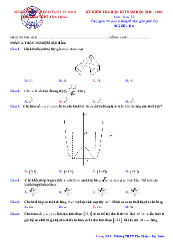 Đề thi học kì 1 Toán 12 năm học 2019 – 2020 sở GD&ĐT Tây Ninh