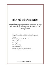 Một số biện pháp giúp trẻ 24-36 tháng học tốt môn nhận biết tập nói | Môn Giáo dục mầm non - Đại học Thủ đô Hà Nội