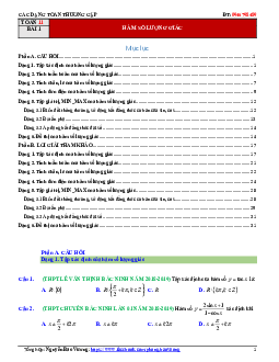 Các dạng toán hàm số lượng giác và phương trình lượng giác thường gặp